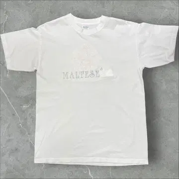 00s 도그 강아지 말티즈 자수 티셔츠 애니멀