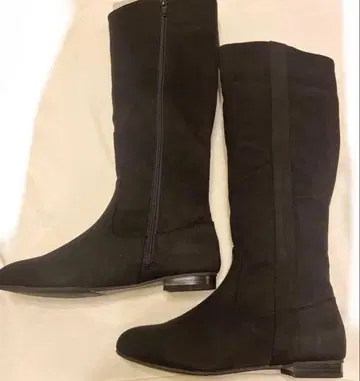 [ 기간 한정 가격 인하 ] 빅 사이즈 블랙 스웨이드 롱 부츠 지퍼 포함