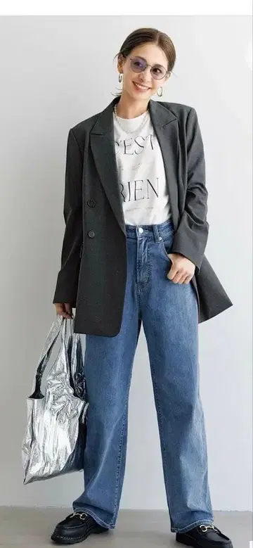 UNFILO [ VERY 11월호 게재 ] 발수 커브 와이드 데님 M