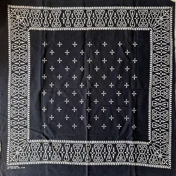 60s vintage bandanna black cross