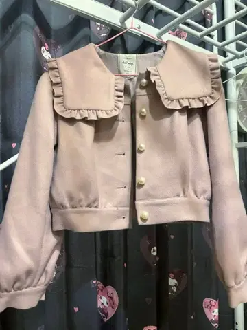 Ank Rouge 스퀘어 카라 프릴 블루종