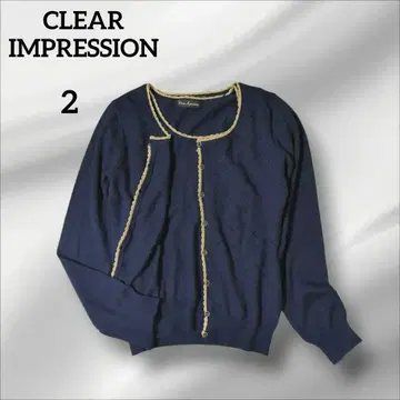 클리어 임프레션 가디건 앙상블 니트 네이비 얇은 소재 2