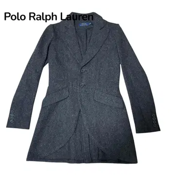 새상품급 폴로 랄프로렌 테일러드 자켓 그레이 헤링본 롱 기장