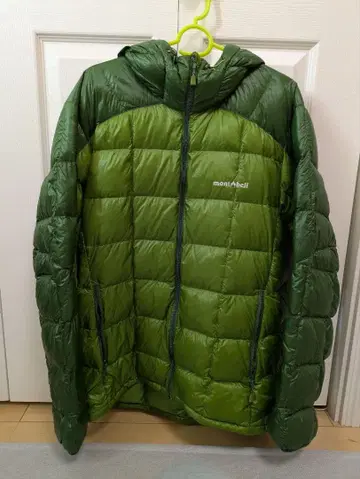 mont-bell 후드 부착 다운 자켓 후드티 L 그린