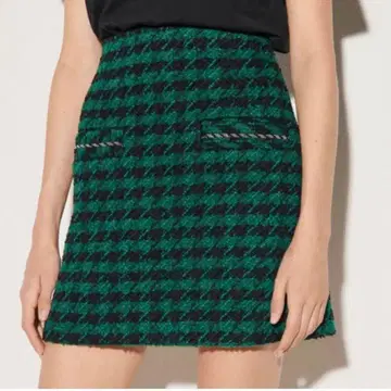 SANDRO 산드로 스커트 하운드투스 포켓 비쥬 디자인 S