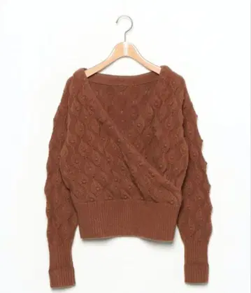 이에나 아쿠아 리프 무늬 카슈쿨 니트