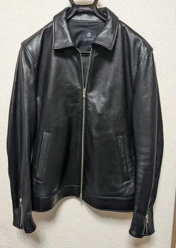 [ 새상품급 ] 나노 유니버스 카라 부착 램 가죽 싱글 라이더 자켓 XL
