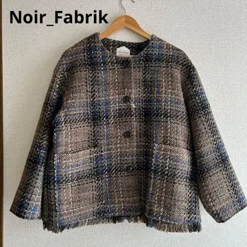 [ 미사용 새상품 ] Noir_Fabrik 노카라 체크 자켓