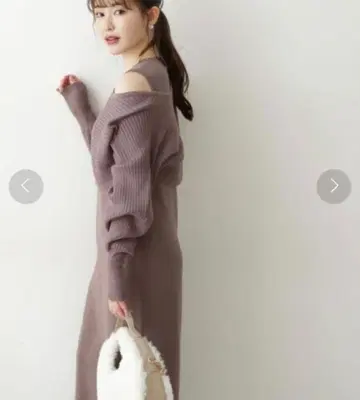 내로우 레이어드 니트 원피스 / 1212240900