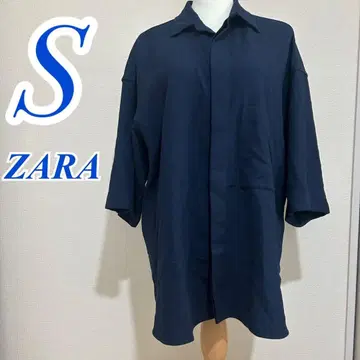 ZARA 자라 네이비 반팔 셔츠 S 사이즈 캐주얼 케어 택 없음