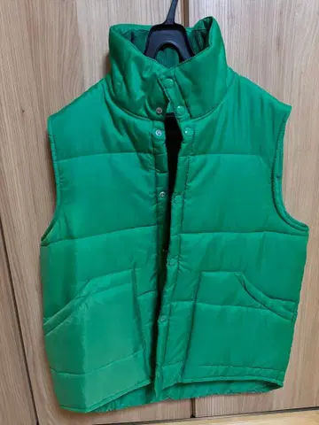 그린 컬러 다운 베스트