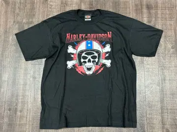 레어 디자인 할리 계열 바이커T 블랙 XL USA제 양면 프린트