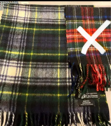 새상품 Crombie 캐시미어 머플러 체크 무늬 쉽스 구매