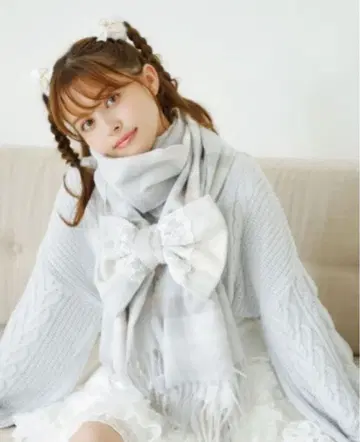 LIZLISA 체크 리본 스톨