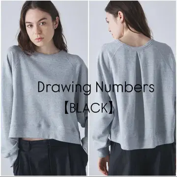 [ 새상품급 ] Drawing Numbers 커브 맨투맨 블랙