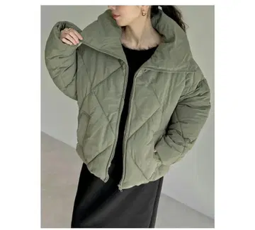 RE:EDIT 다이아 퀼트 충전솜 다운 자켓 아우터 퀼팅