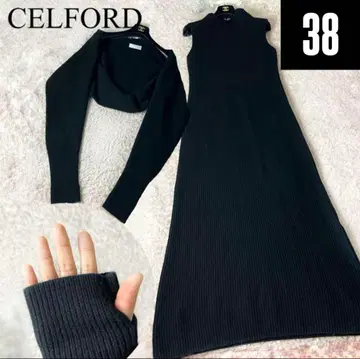 셀포드 볼레로 세트 양 골지 니트 원피스