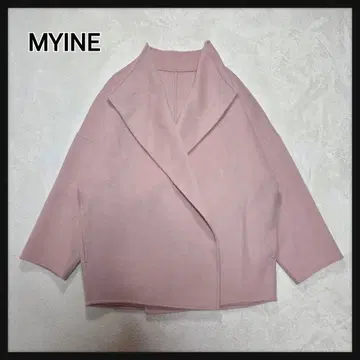 [새상품급] MYINE 울 리버 숏코트 드롭 숄더 핑크 F