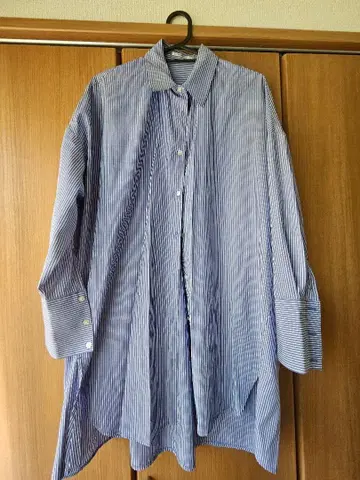 오스모시스 긴팔 셔츠 블루 x 화이트