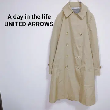 유나이티드 애로우즈 [ S ] 트렌치코트 아우터 안쪽 보더 무늬 일본제