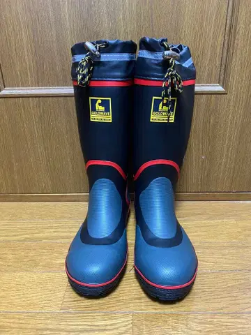 GOLDWAVE 방수 장화 그레이/레드 25.5cm EEE