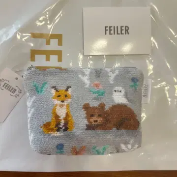 FEILER 페이러 윈터 애니멀즈 보트형 파우치 실버 그레이