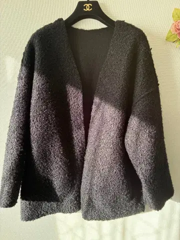 플리스 자켓 블랙 루즈핏 사이즈 M