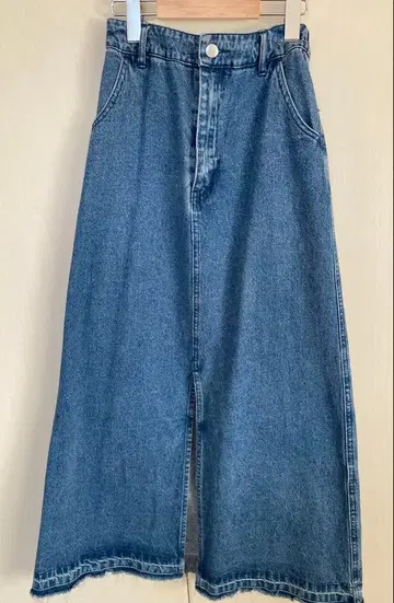 아카이브 데님 슬릿 롱 스커트 M