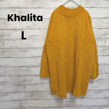 [ Khalita ] 니트 ( L ) 케이블 모크넥 빅 루즈 튜닉