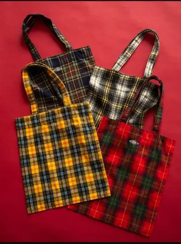 론 헤르만 플란넬 체크 토트백