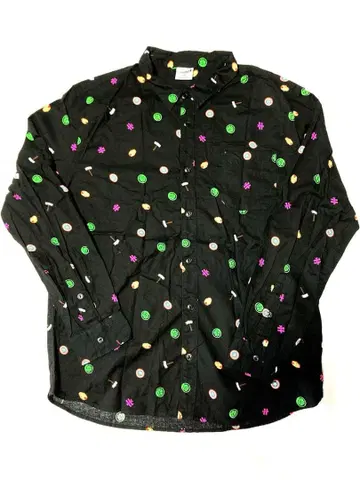 MARVEL 마블 올 패턴 롱 슬리브 셔츠 블랙 XXL