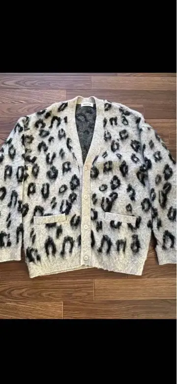 monkey time 모헤어 레오파드 가디건 L