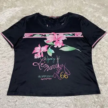 레오나르 LEONARD 카틀레아 패턴 T셔츠 티셔츠 L 사이즈