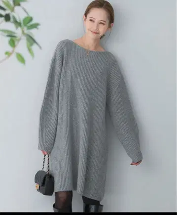 어반 리서치 로쏘 니트 원피스 편모 미니 원피스 그레이