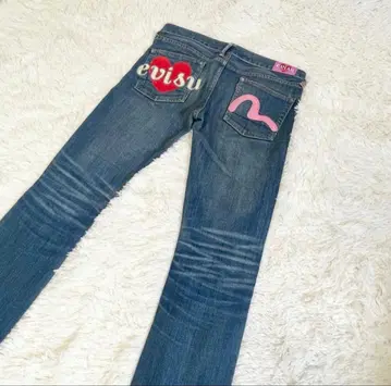 레어 에비수 돈나 하트 데님 핑크 갈매기