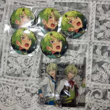 앙스타 토모에 히요리 캔 배지 5개와 클리어 카드 2장 세트