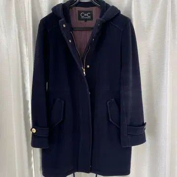 C de C 후드 부착 더플 코트 네이비