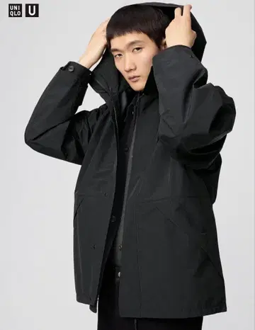uniqlo u 블록 테크 유틸리티 후드티 L 블랙