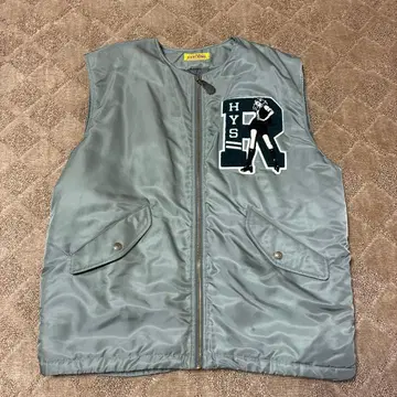 HYSTERIC 자수 로고 슬리브리스 자켓 카키