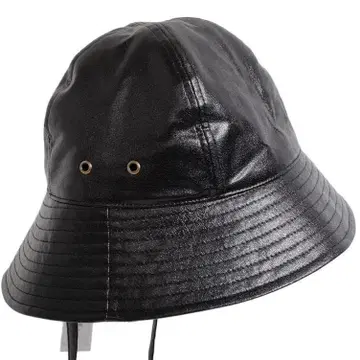 새상품 라메조 드 릴리스 인조 가죽 햇 블랙 57cm 리본