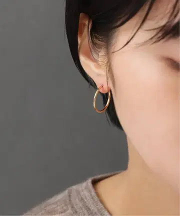 Lilas 1.5cm 파이프 2cm 루프 귀걸이 K10 한쪽 귀