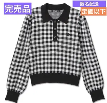 마리콴트 완판 색상 정가 이하 체크 니트 풀오버 익명 배송