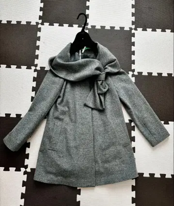 그레이 울 코트 9호 카라 부착