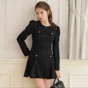 M me eme 지퍼 퍼프 미니 원피스 엠미에메