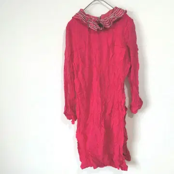 핑크 원피스 프릴 시어 무릎 기장 슬릿