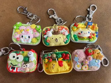 산리오 캐릭터즈 캐릭터 도시락풍 키링 6개 세트