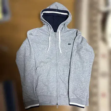 Lacoste 그레이 풀 집업 후드티