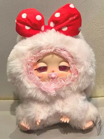 Baby three DouDou 늘어진 귀 핑크 토끼