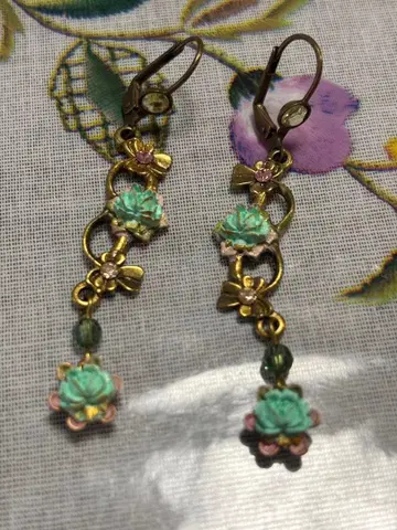 플라워 모티브 롱 귀걸이