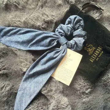 ALEXANDRE de paris 데님 컬러 헤어 스크런치